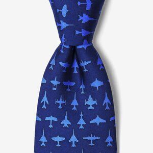 ALYNN Men's Aviation Navy Blue 100% silk Tie - NWT